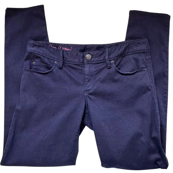 Lilly Pulitzer Worth Skinny Jeans Midnight Navy Blue Mid Rise Women's 5 Pocket 8 - Picture 5 of 12